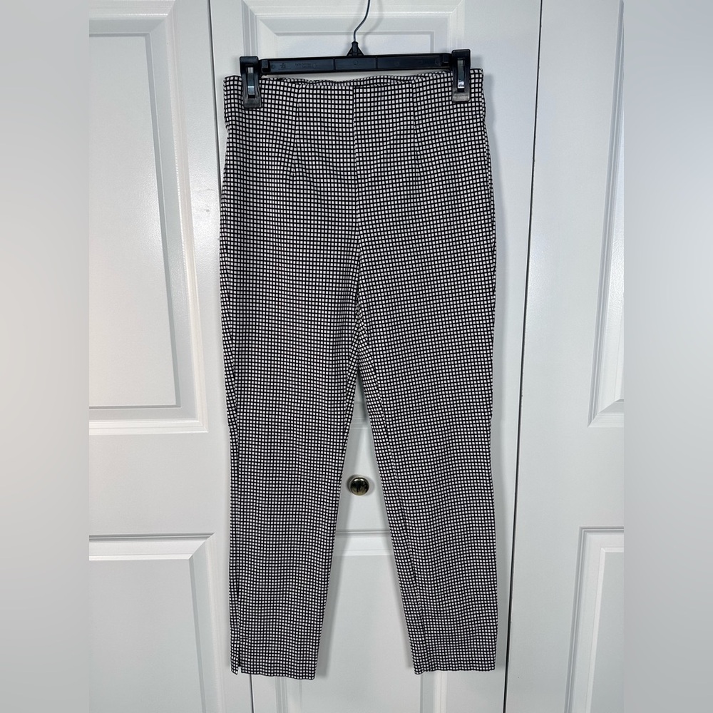 Tribal Black and White Checked Slim Chinos